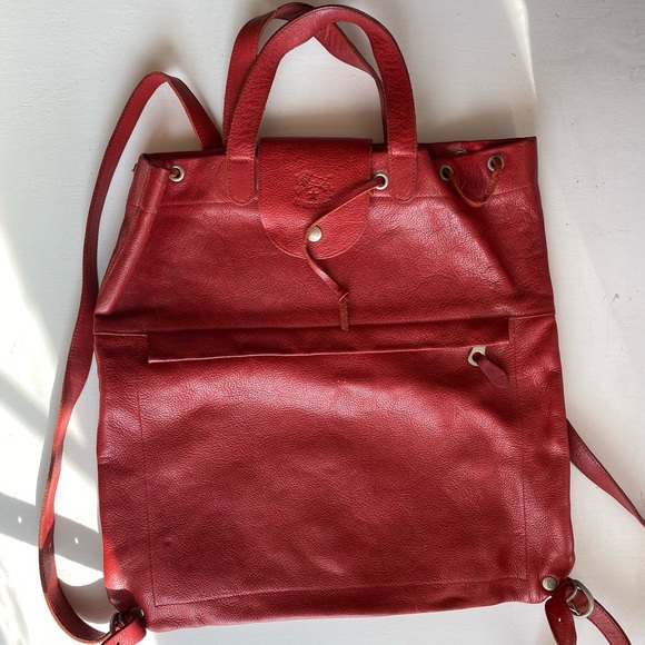 IL Bisonte vintage drawstring knapsack backpack purse - Picture 2 of 7